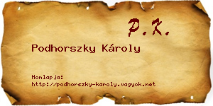 Podhorszky Károly névjegykártya