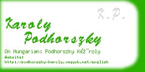 karoly podhorszky business card